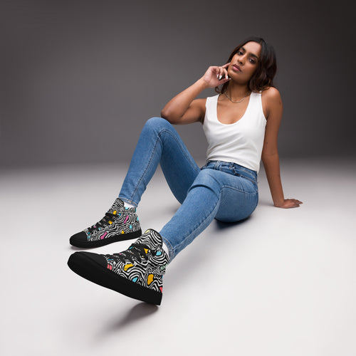 Load image into Gallery viewer, Grunge (Women’s high top canvas shoes) - AKA Apparel
