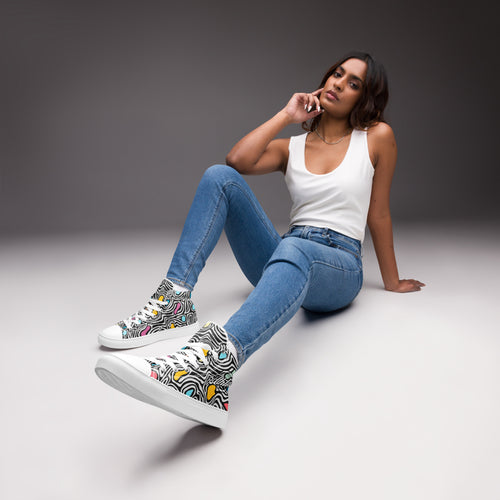 Load image into Gallery viewer, Grunge (Women’s high top canvas shoes) - AKA Apparel

