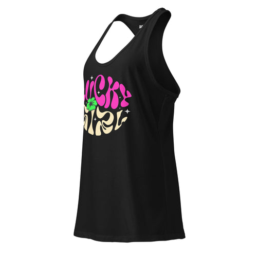 Load image into Gallery viewer, Lucky Girl (Women’s fitted racerback tank top) - AKA Apparel
